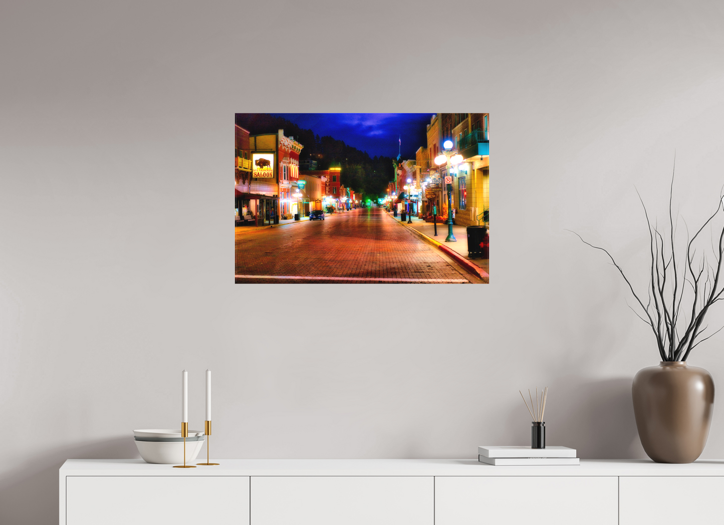 30 x 20″, Fine Textile Canvas Deadwood at Night 3