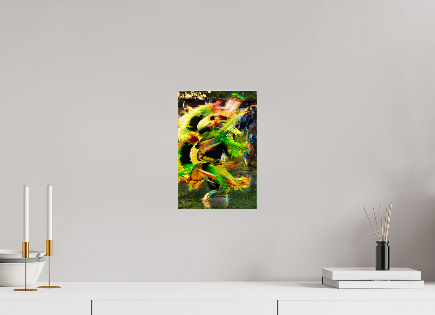 8 x 12″, Photo Print Under Acrylic Glass Powwow dance in motion 1 Metal Acrylic Glass