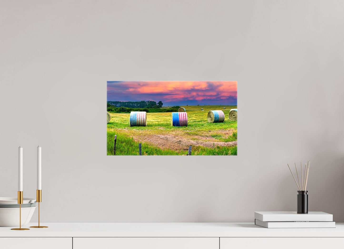 16 x 9″, Stretched Canvas God Bless America Metal Acrylic Glass