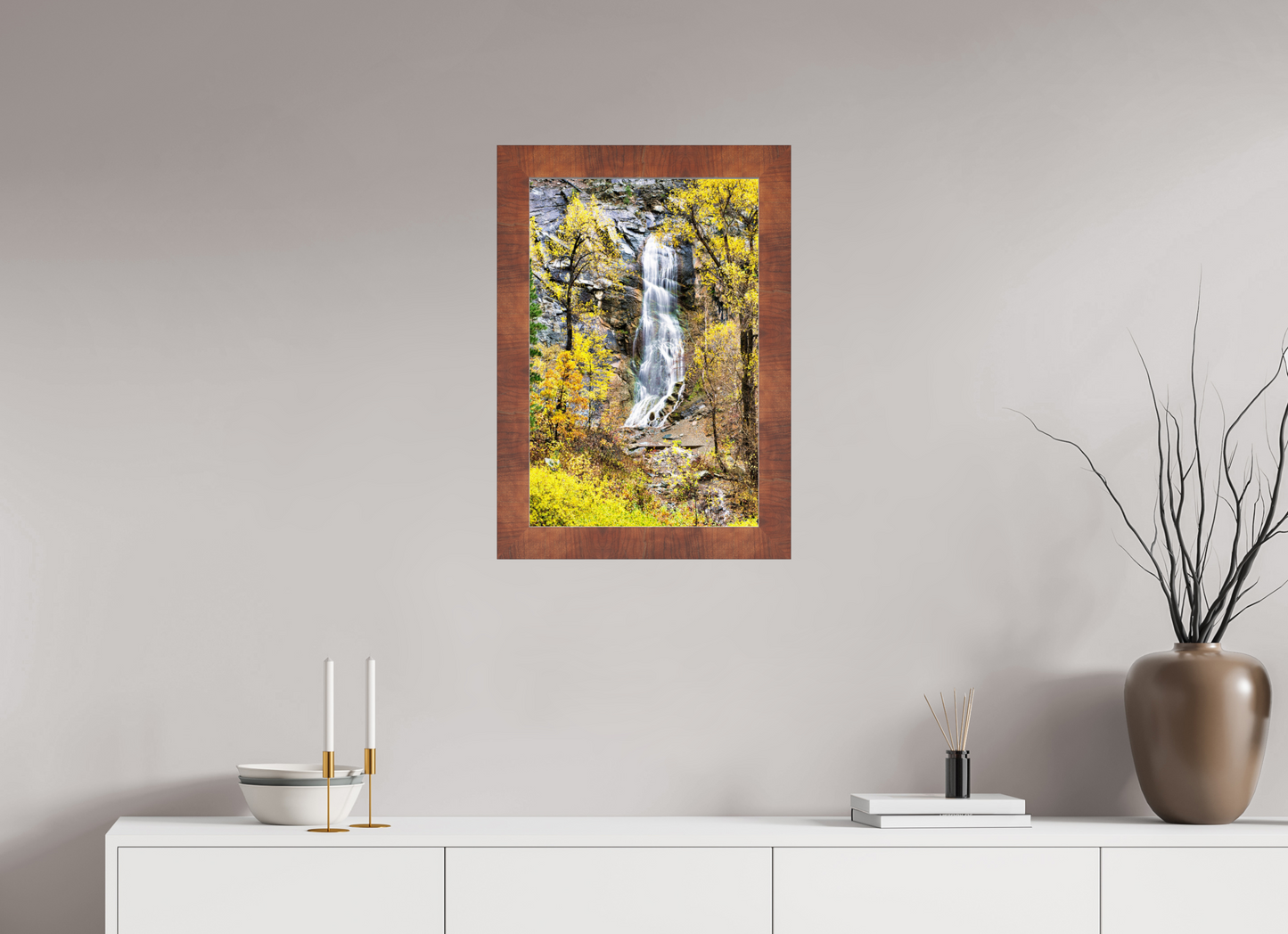 16 x 24″, Walnut Frame Bridal Veil Falls Spearfish Canyon