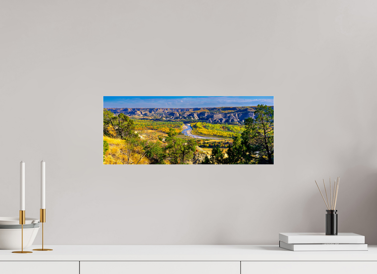 20 x 8″, Photo Print Under Acrylic Glass Little Missouri Metal Acrylic Glass