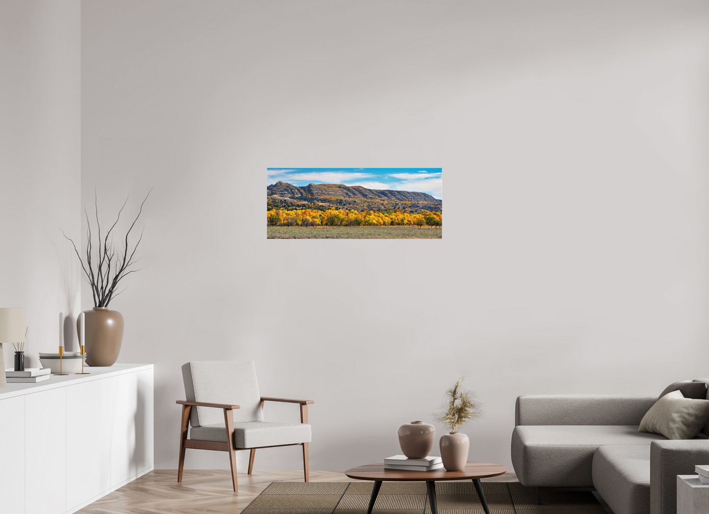 40 x 16″, Fine Textile Canvas Badlands in Fall