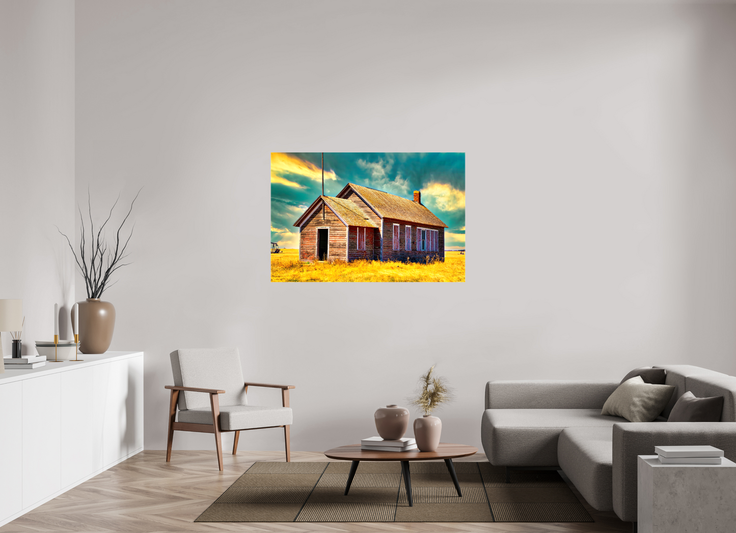 54 x 36″, Stretched Canvas Little Red School House
