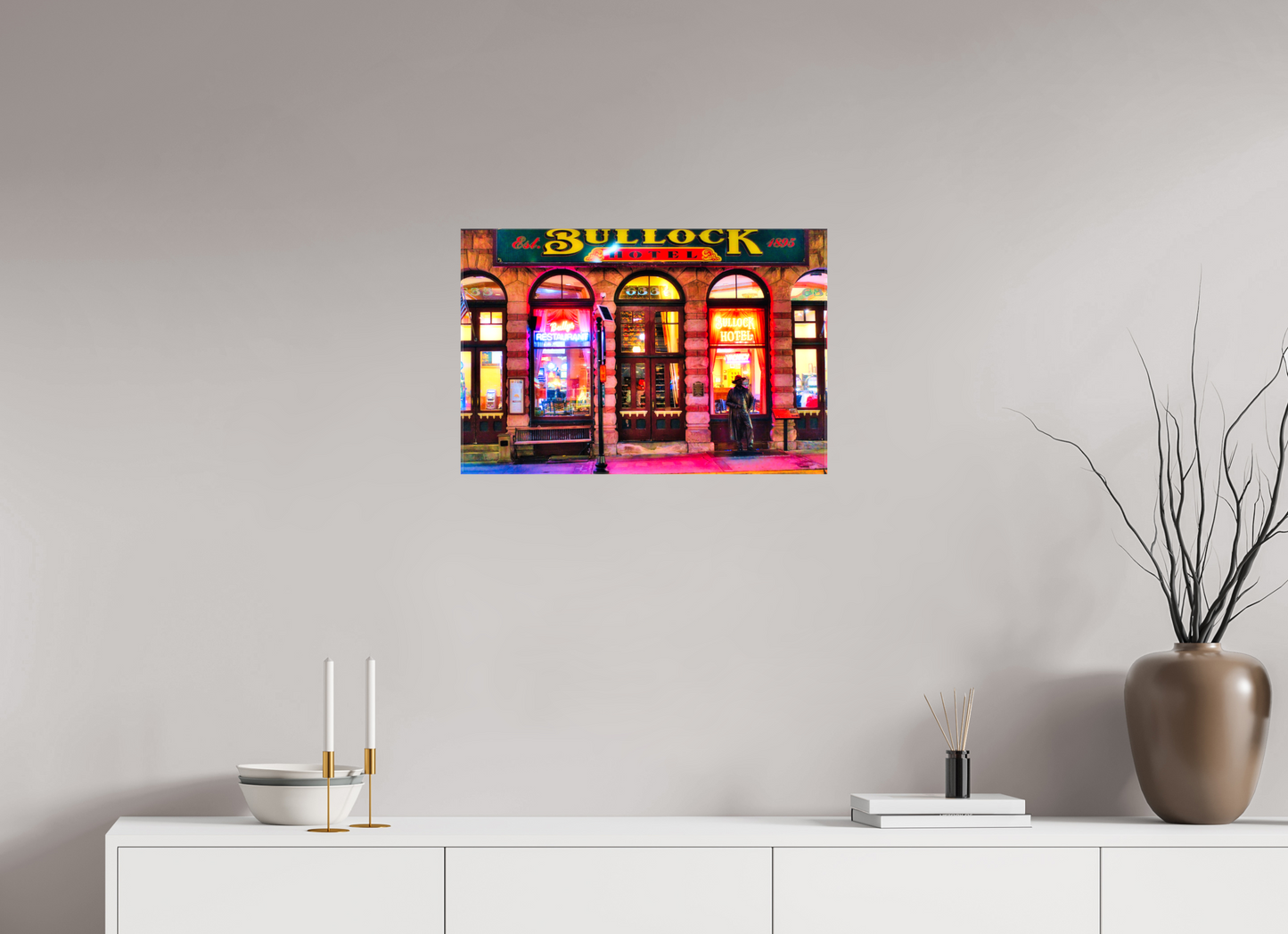 24 x 16″, Stretched Canvas Deadwood at Night 1