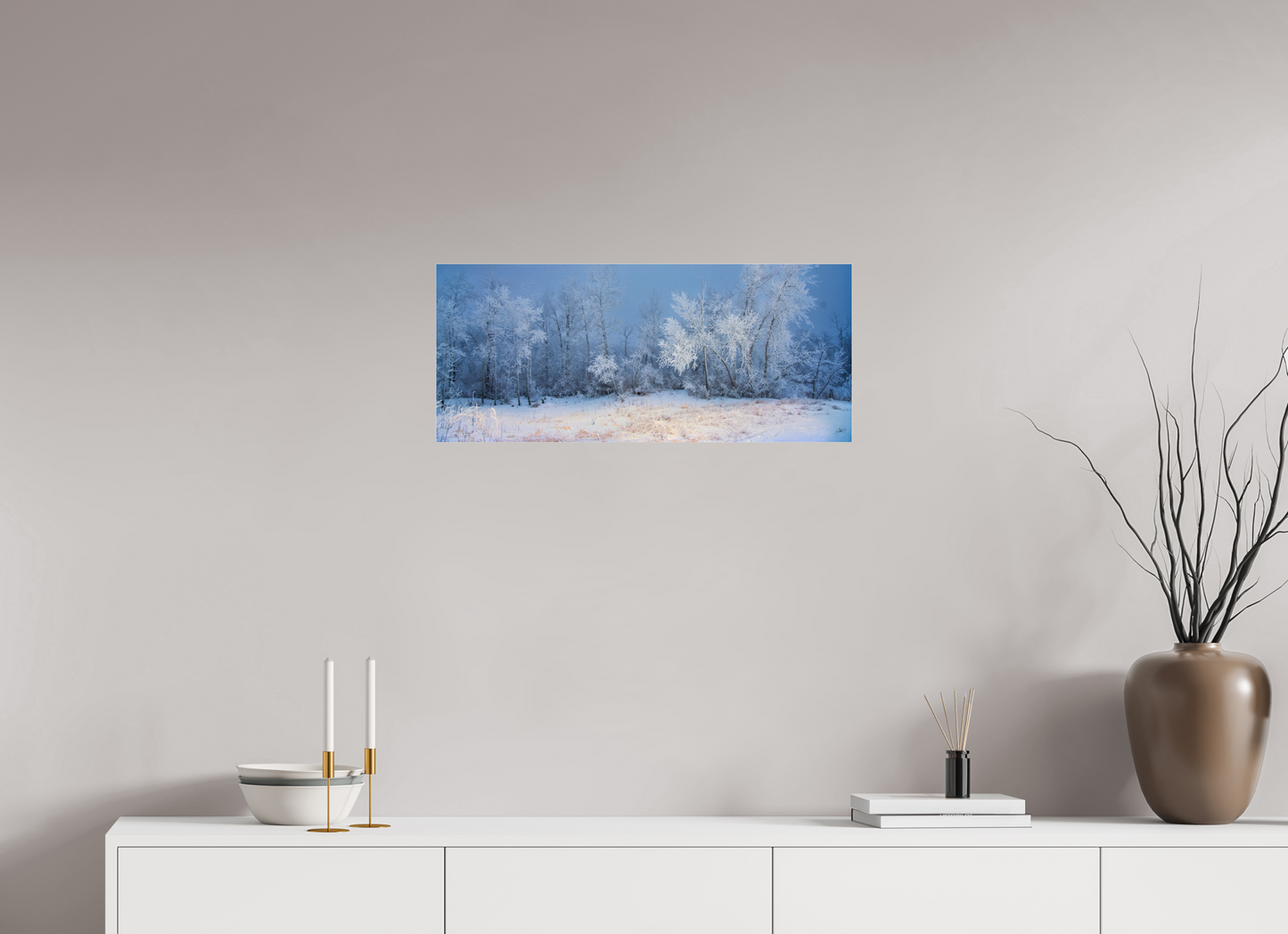 28 x 12″, Photo Print Under Acrylic Glass Frost of Winter - Metal Acrylic Glass