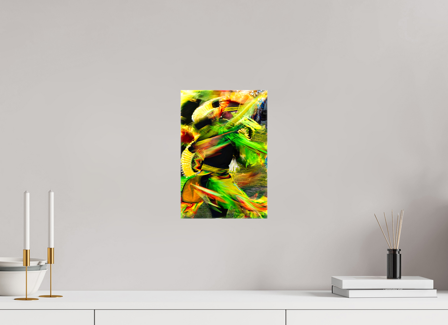 8 x 12″, Stretched Canvas Powwow dance in motion 1