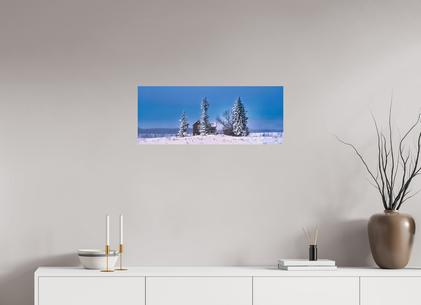 30 x 12″, Metal Prints Abandoned Dreams in Winter