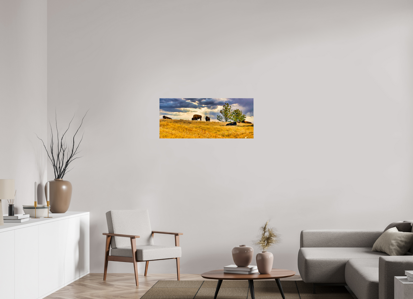 37.3 x 16″, Metal Prints Buffalo of Custer