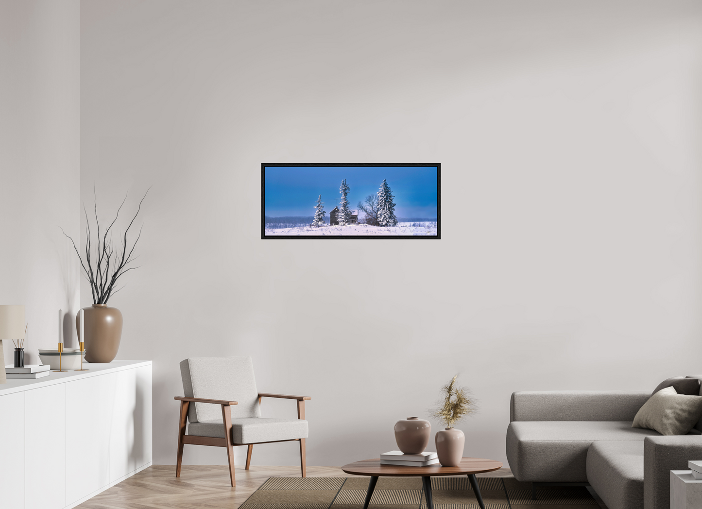 40 x 16″, Floater Frame Abandoned Dreams in Winter