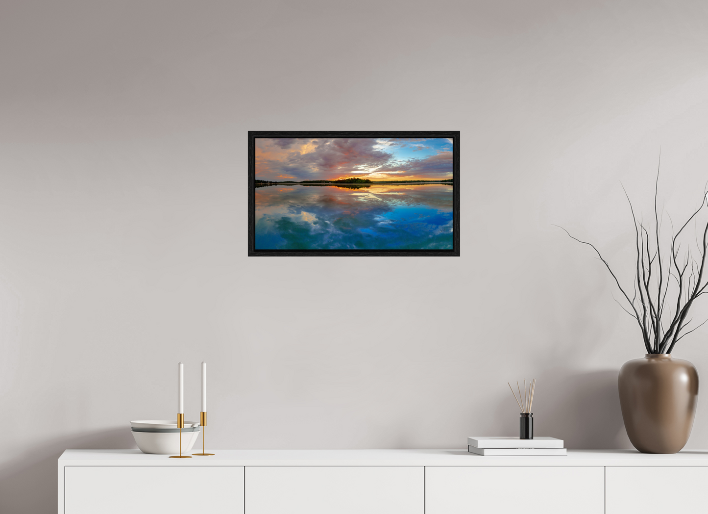 24 x 13.5″, Floater Frame Mirror Images