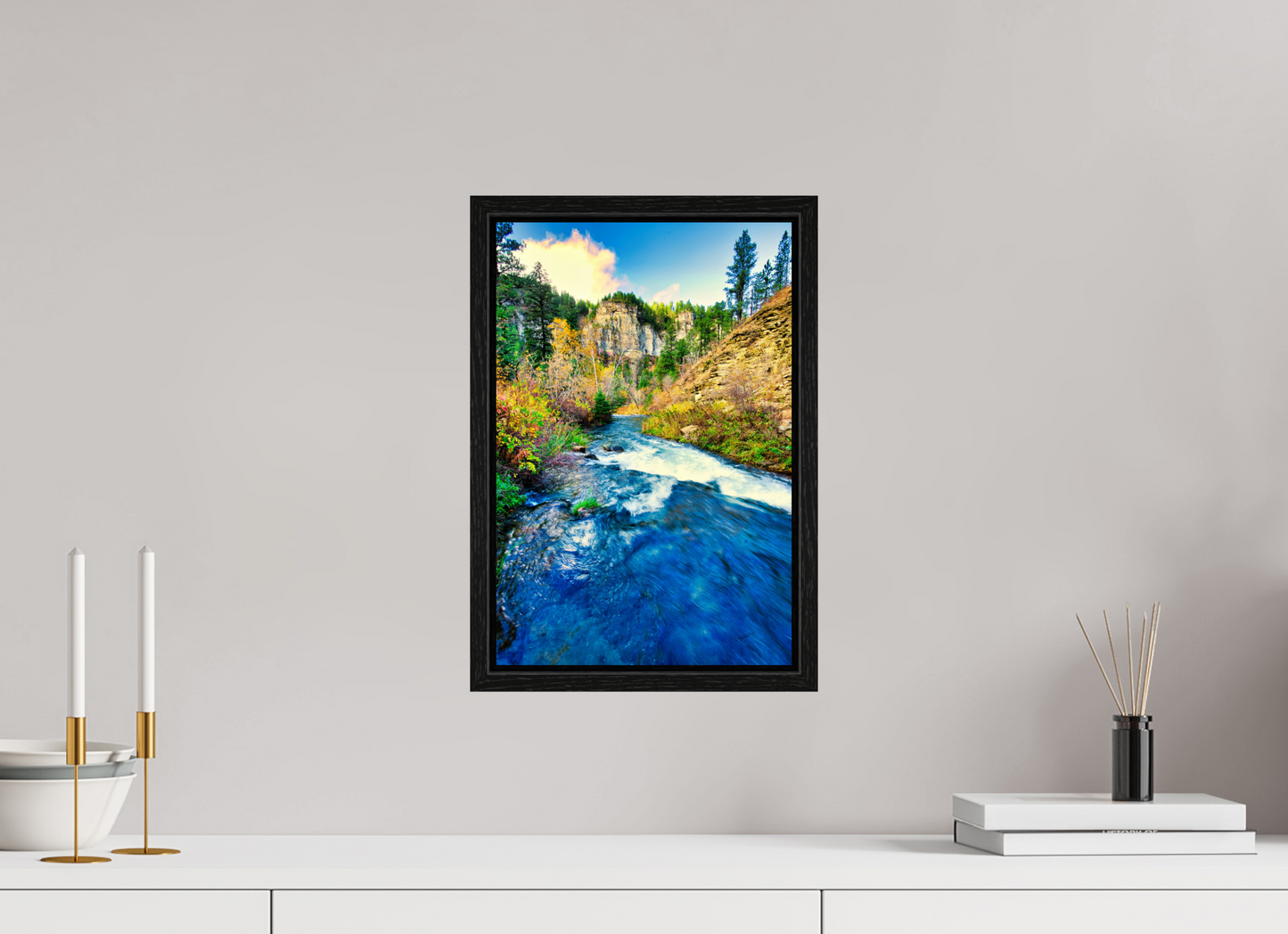 10 x 15″, Floater Frame Spearfish Canyon Stream