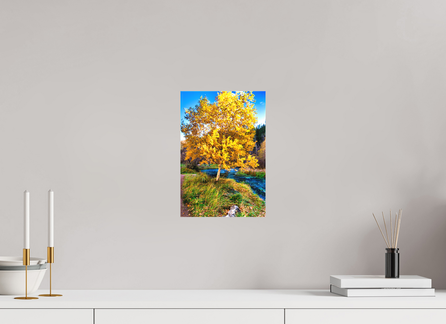8 x 12″, Fine Textile Canvas Spearfish Canyon Yellow Tree
