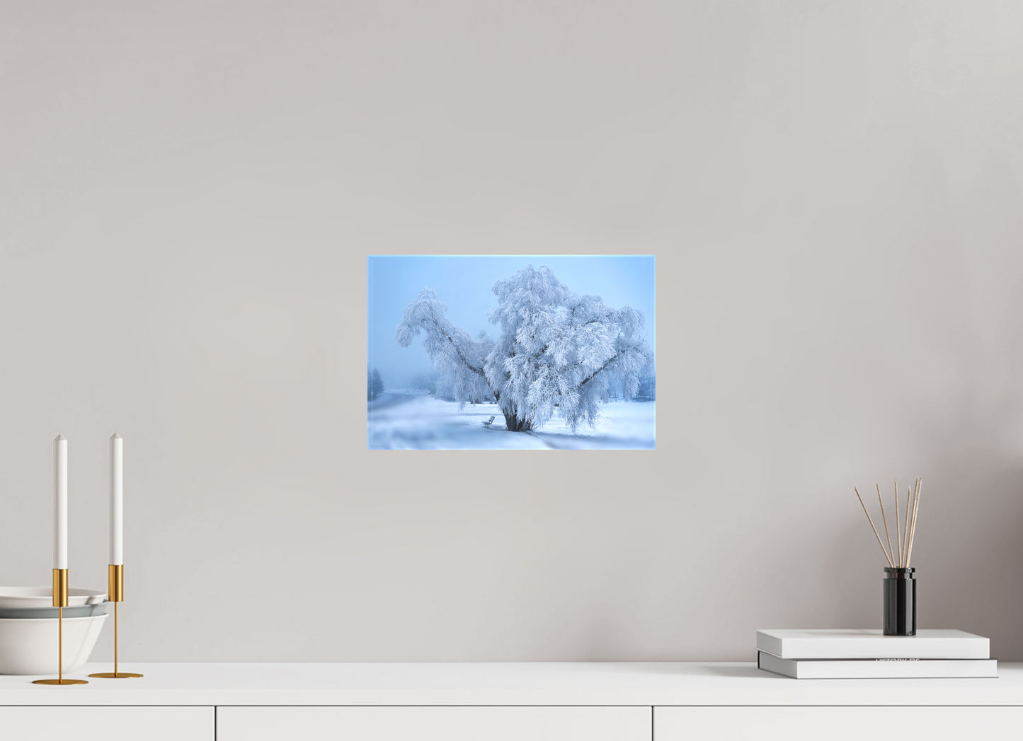 12 x 8″, Fine Textile Canvas An Oak in Frost