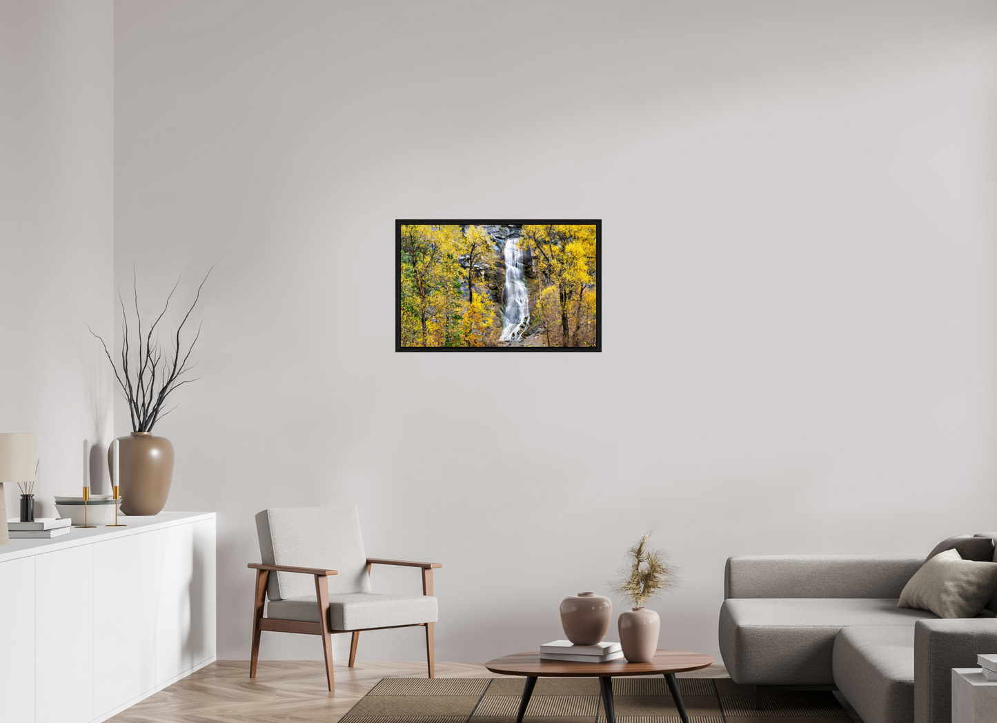 32 x 20″, Floater Frame Bridal Veil Falls Wide Spearfish Canyon
