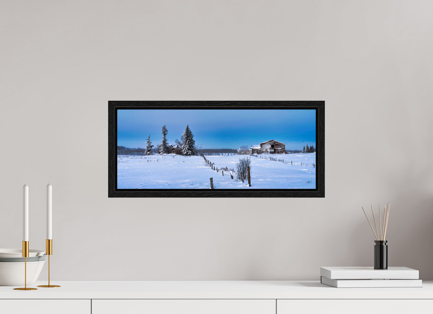 20 x 8″, Floater Frame Forgotten Farmstead