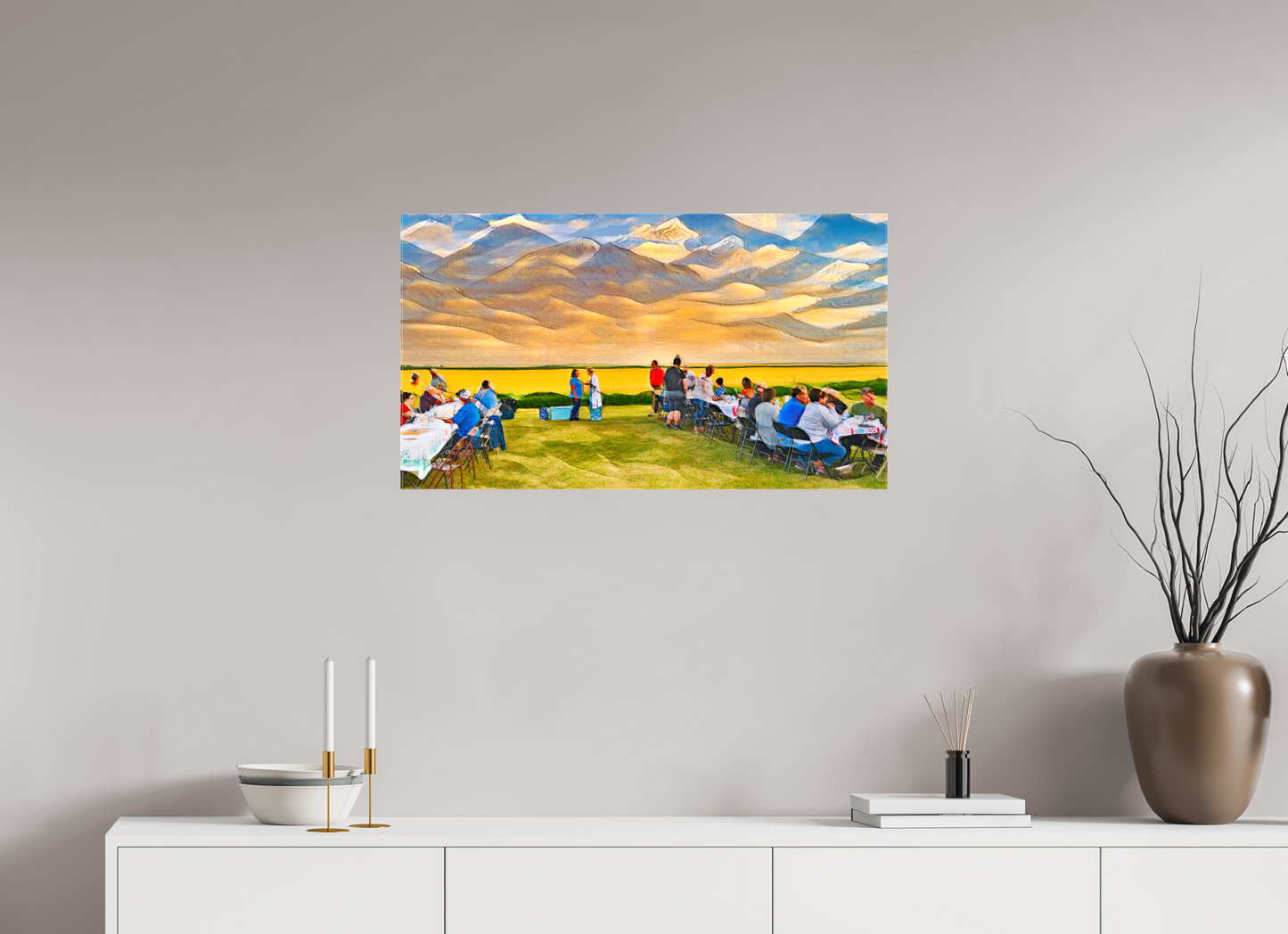 32 x 18″, Stretched Canvas Family Reunion