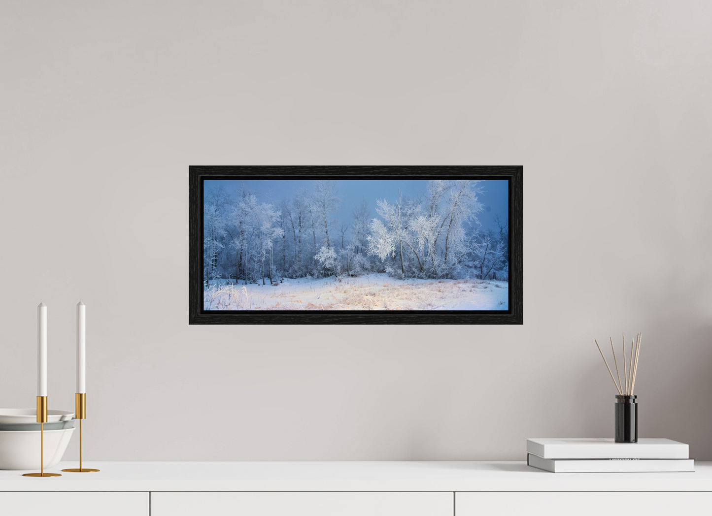 18.7 x 8″, Floater Frame Frost of Winter