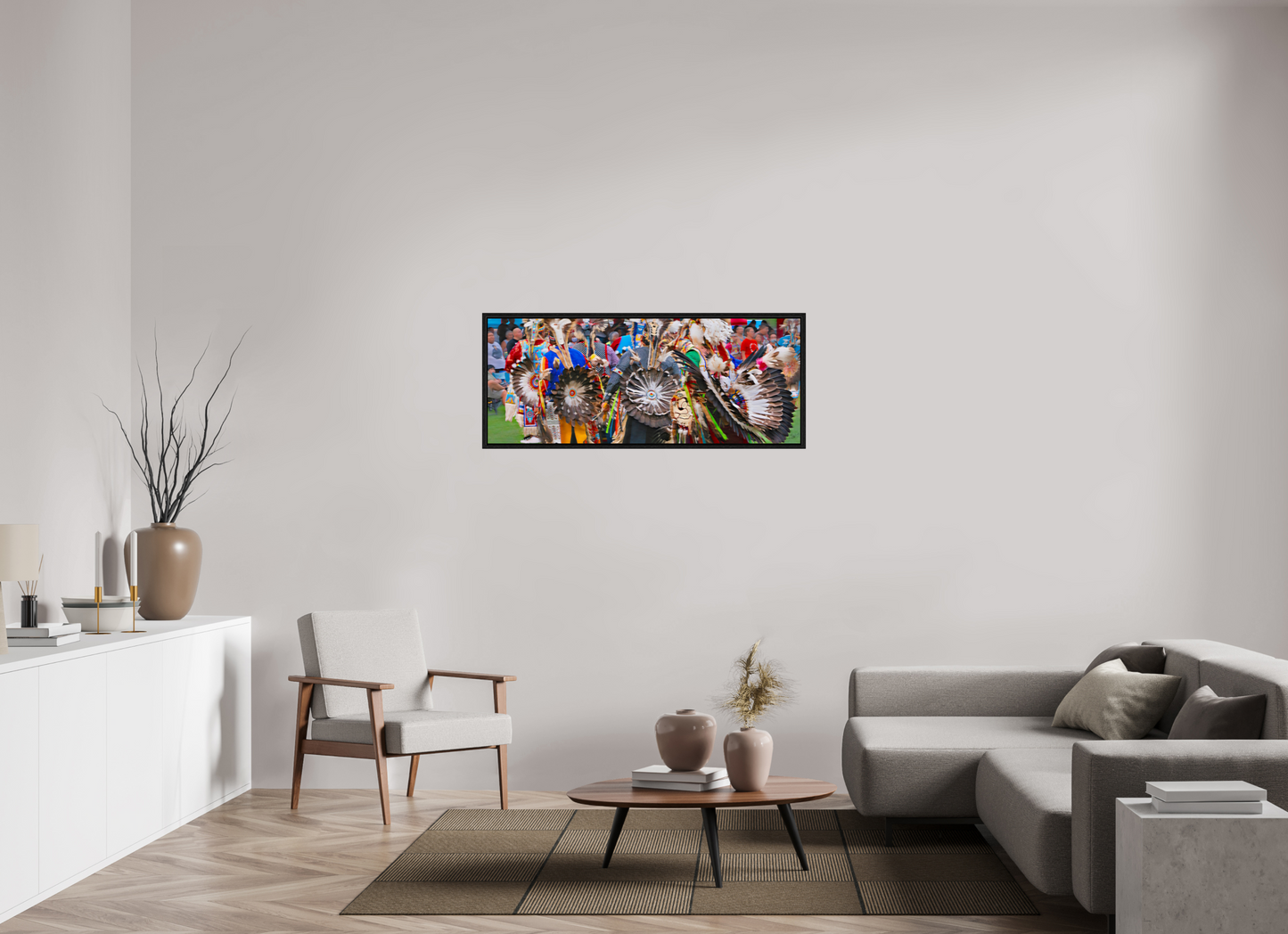 50 x 20″, Floater Frame Dakota Gathering
