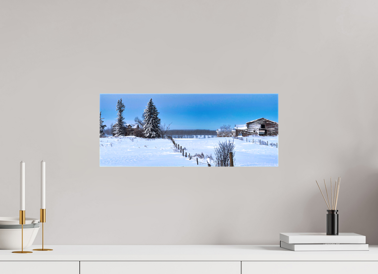 20 x 8″, Stretched Canvas Forgotten Farmstead
