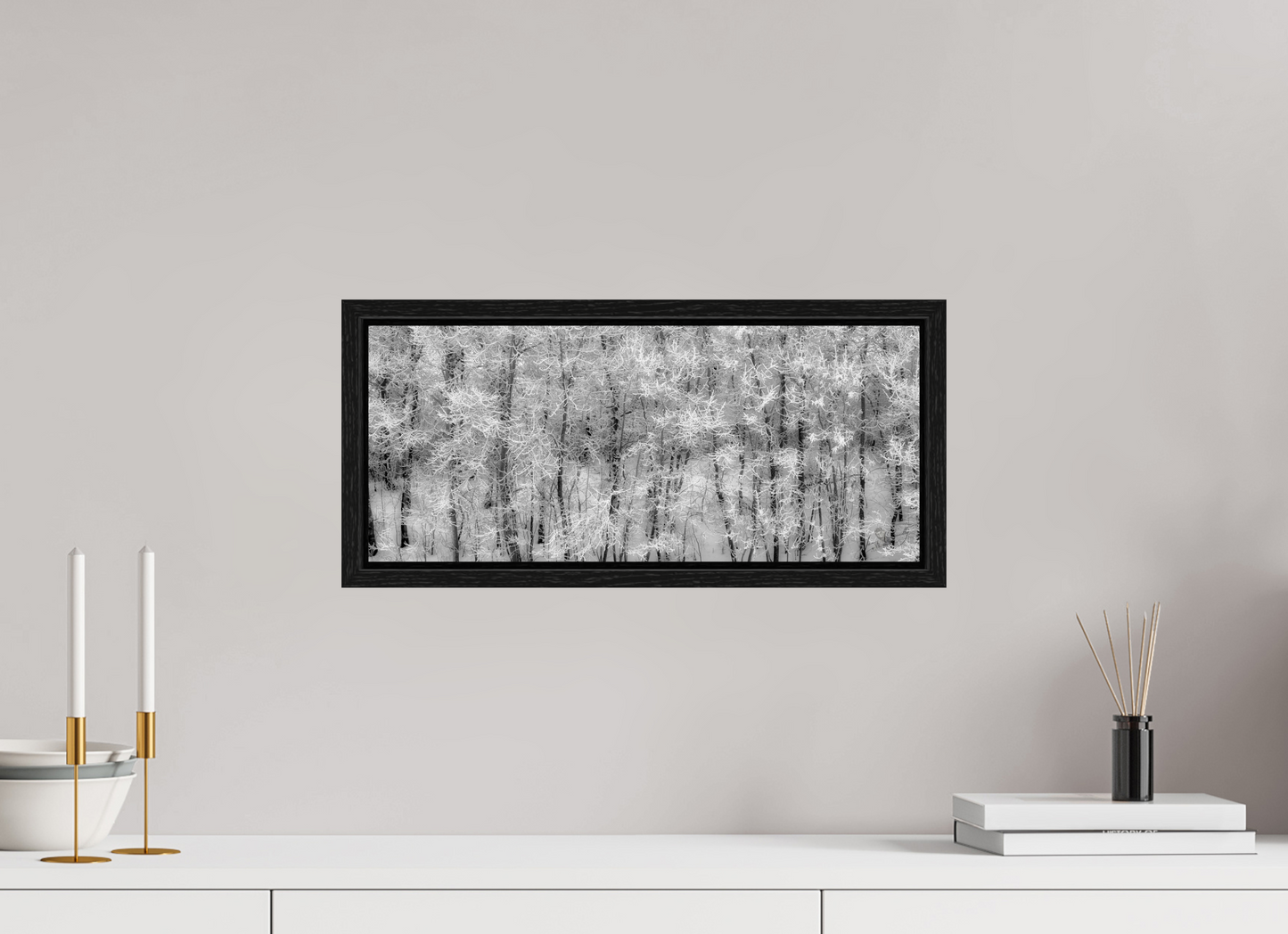 18.7 x 8″, Floater Frame Shades of Winter