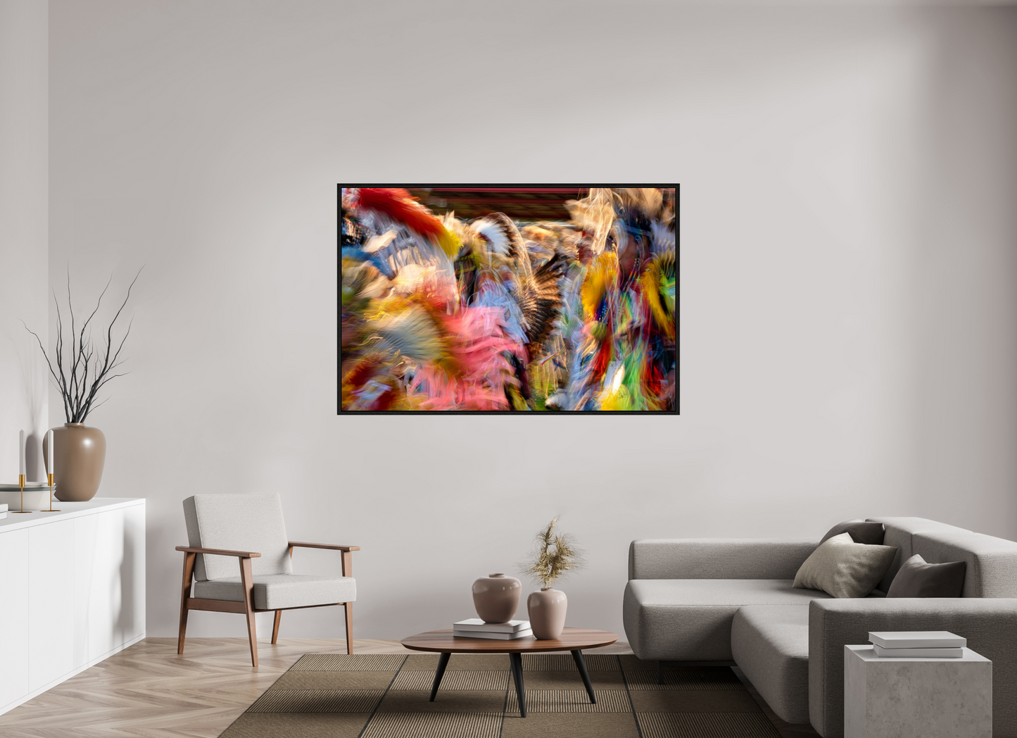 66 x 44″, Floater Frame Native Colors