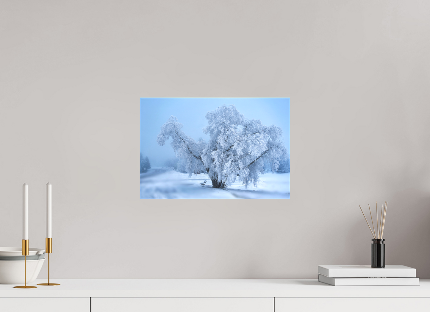 15 x 10″, Fine Textile Canvas An Oak in Frost