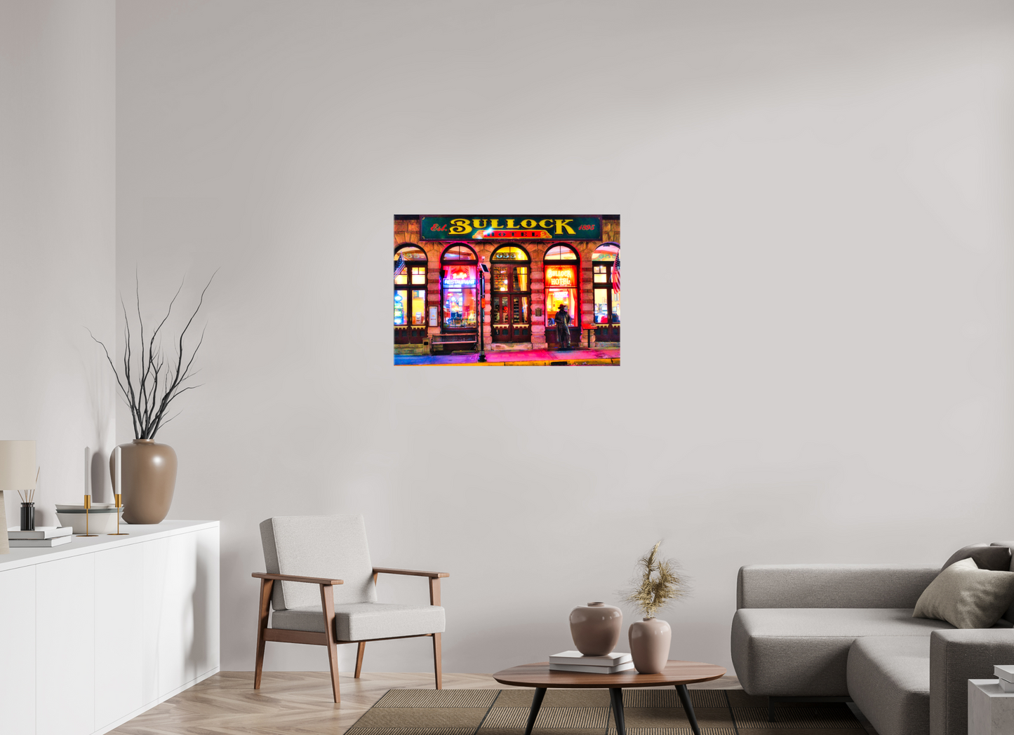 36 x 24″, Stretched Canvas Deadwood at Night 1