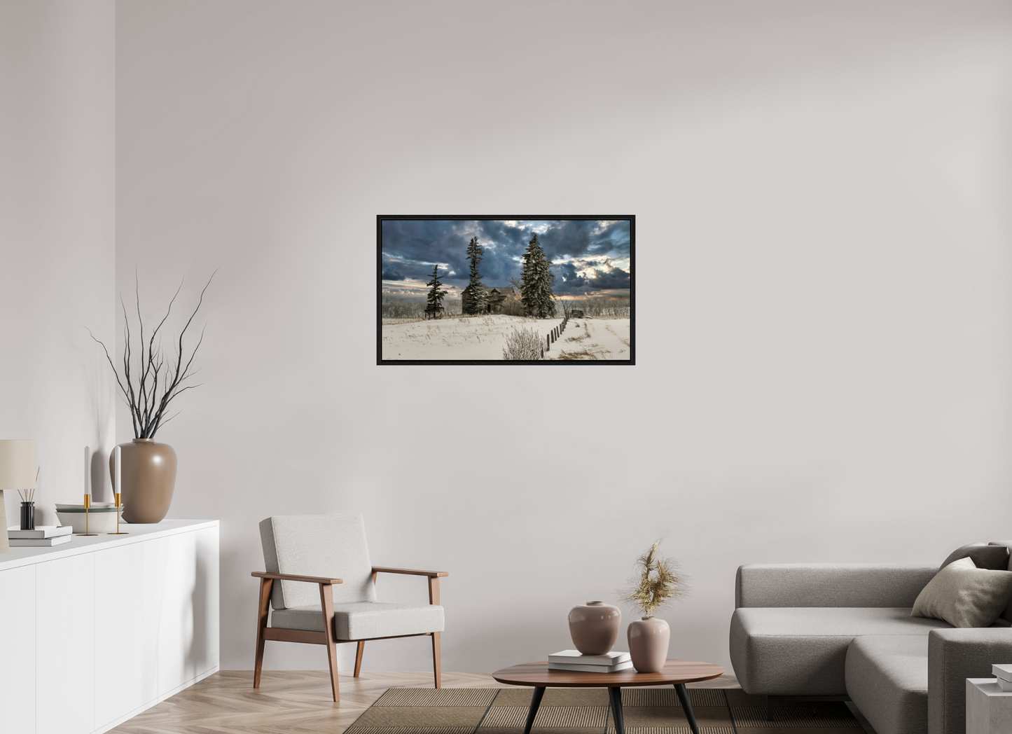 40 x 22.5″, Floater Frame Storm Clouds of Winter