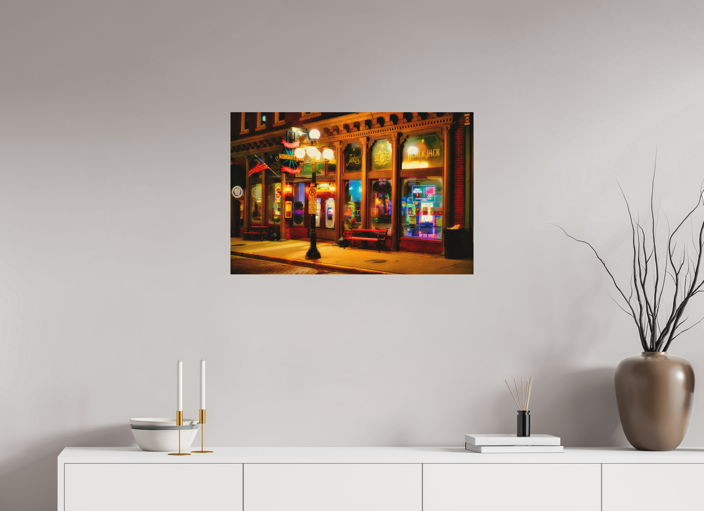 30 x 20″, Wood Print Deadwood at Night 2