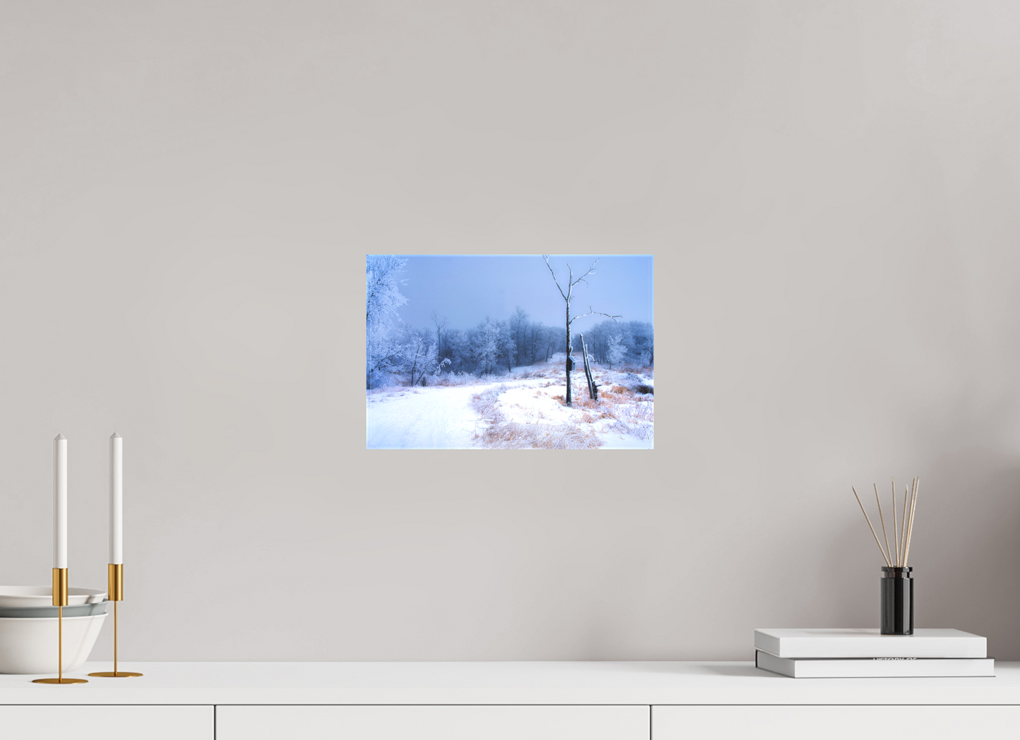 12 x 8″, Fine Textile Canvas Birds Nest in Winter