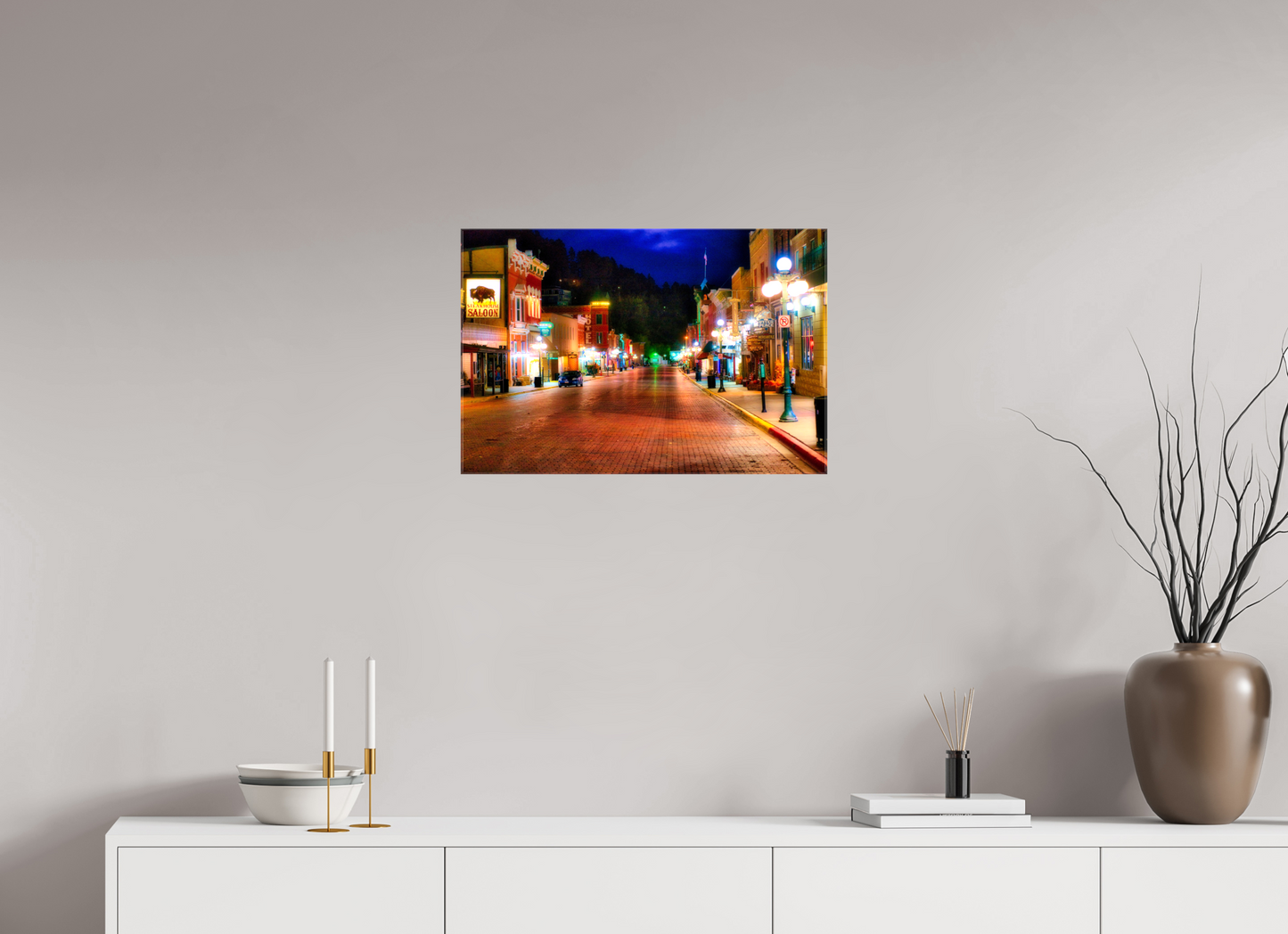 24 x 16″, Stretched Canvas Deadwood at Night 3