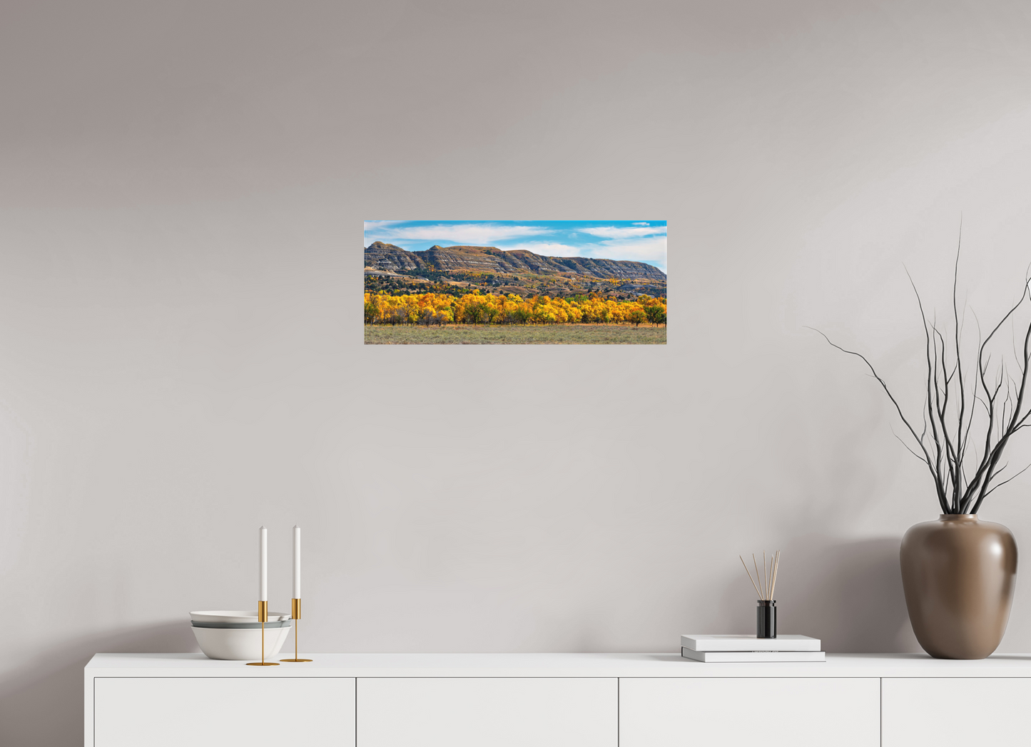 25 x 10″, Fine Textile Canvas Badlands in Fall