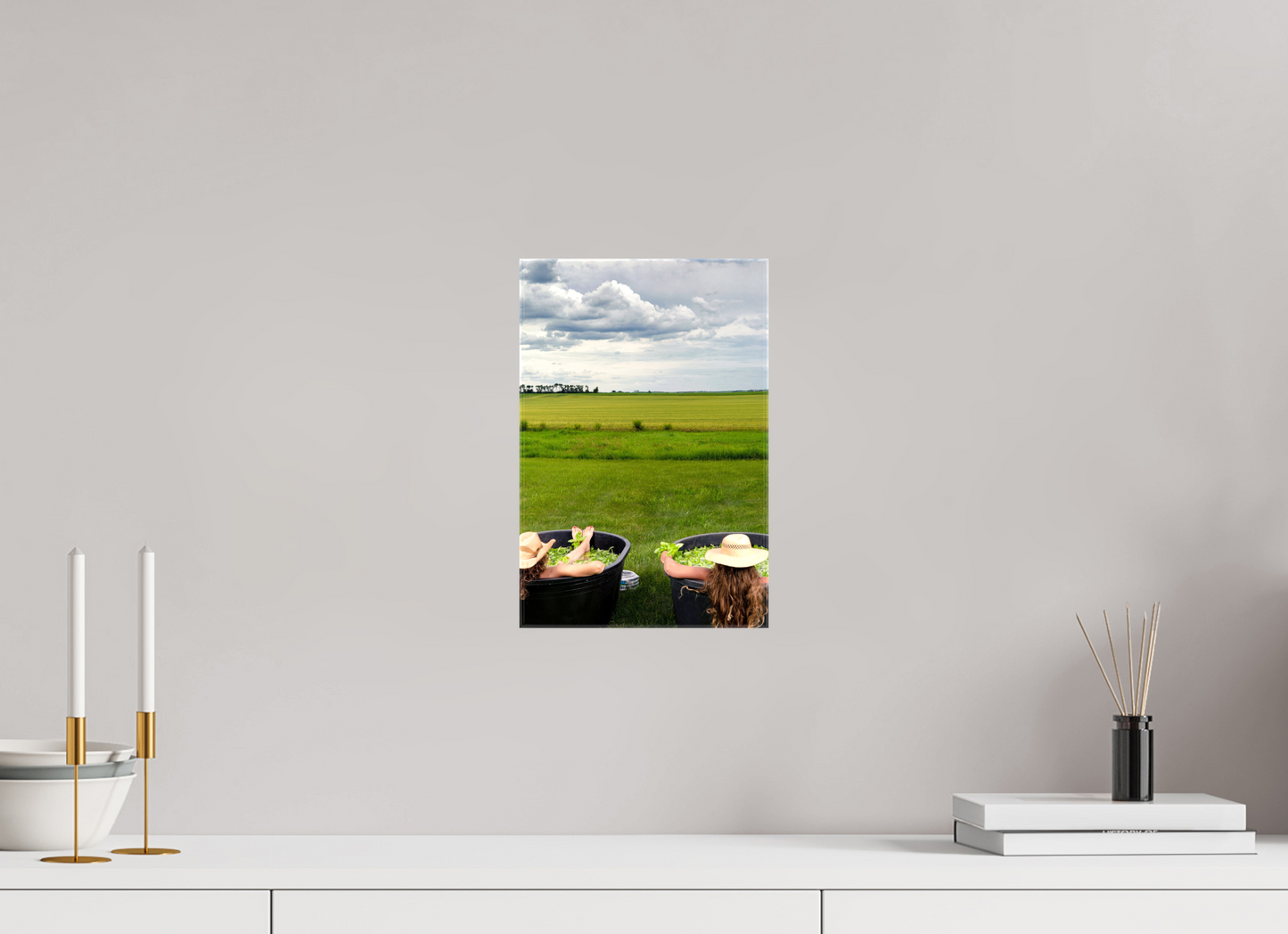 8 x 12″, Stretched Canvas Basil Bath