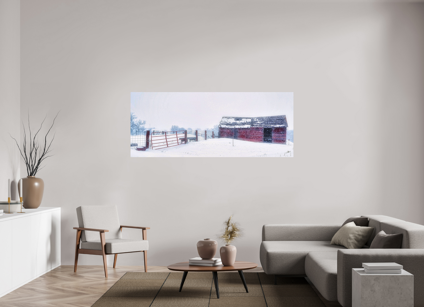 77.5 x 31″, Metal Prints Red on White