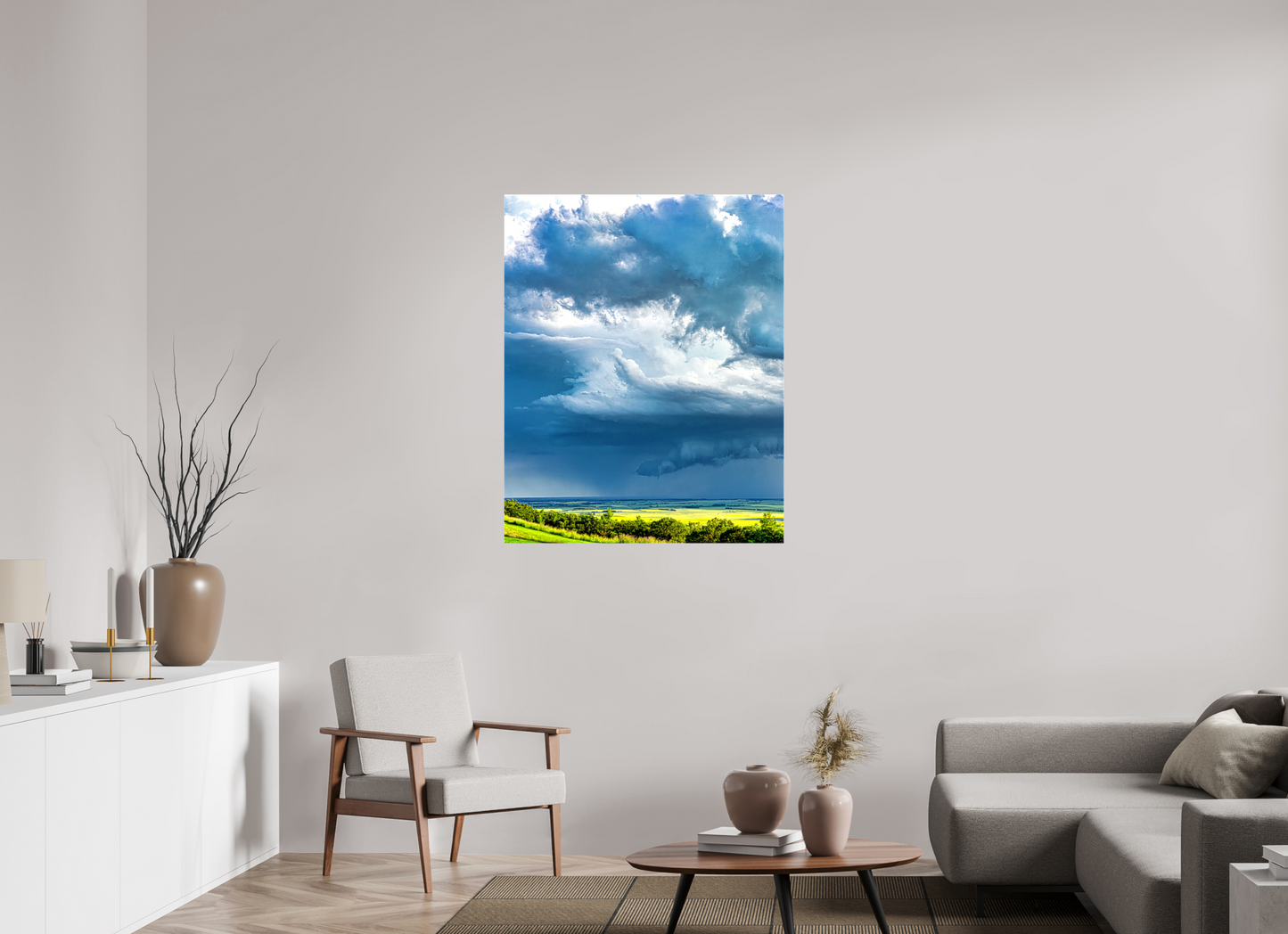 35 x 43.7″, Stretched Canvas Prairie Rains