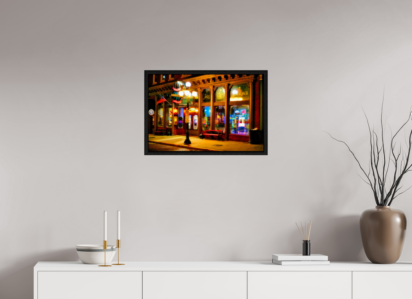 24 x 16″, Floater Frame Deadwood at Night 2