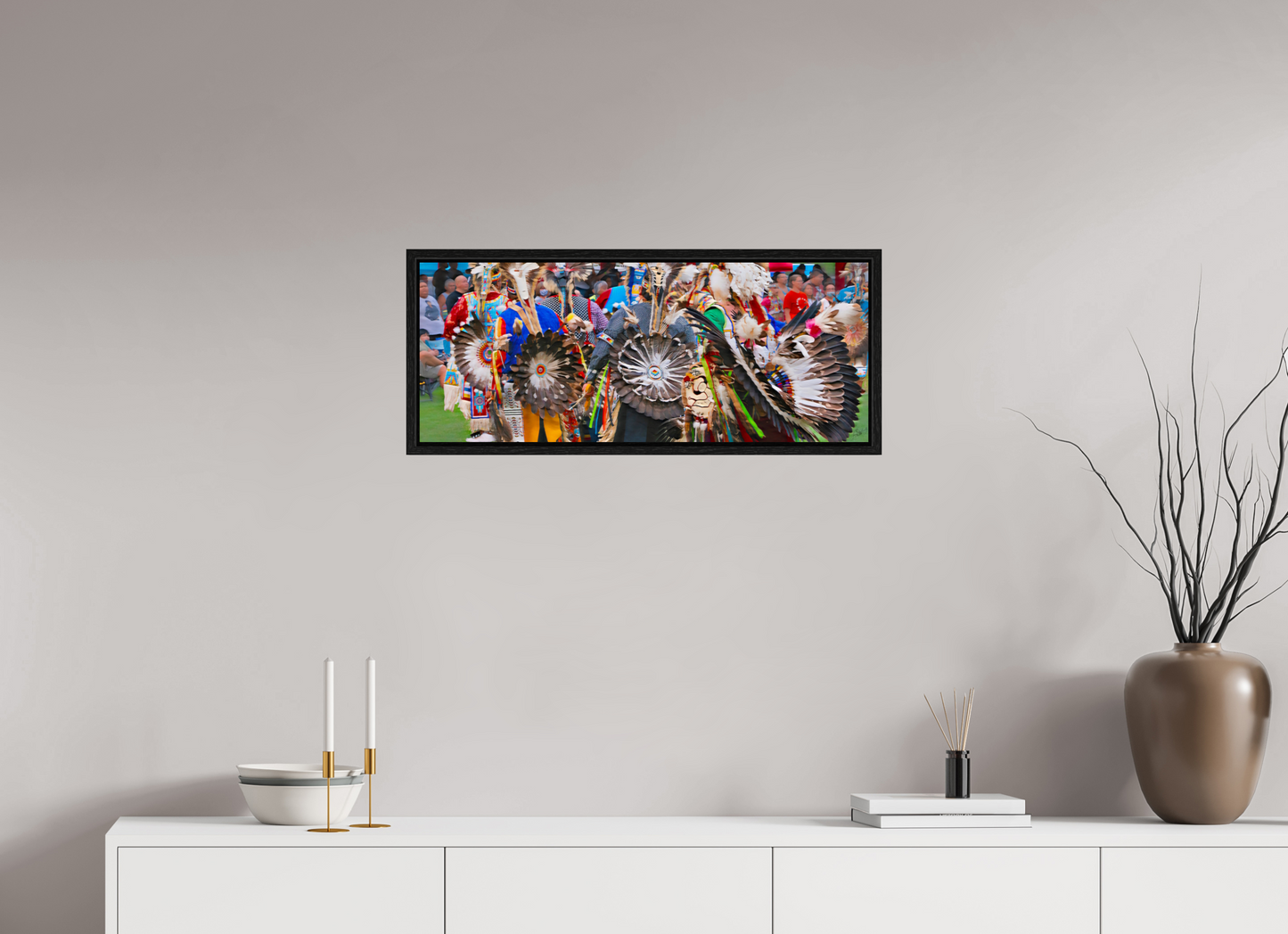 30 x 12″, Floater Frame Dakota Gathering