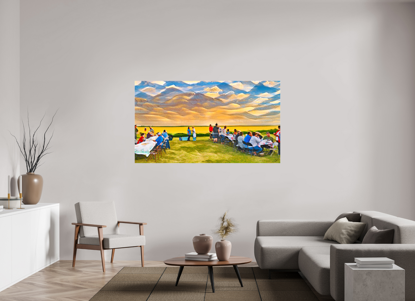 70 x 39.4″, Stretched Canvas Family Reunion