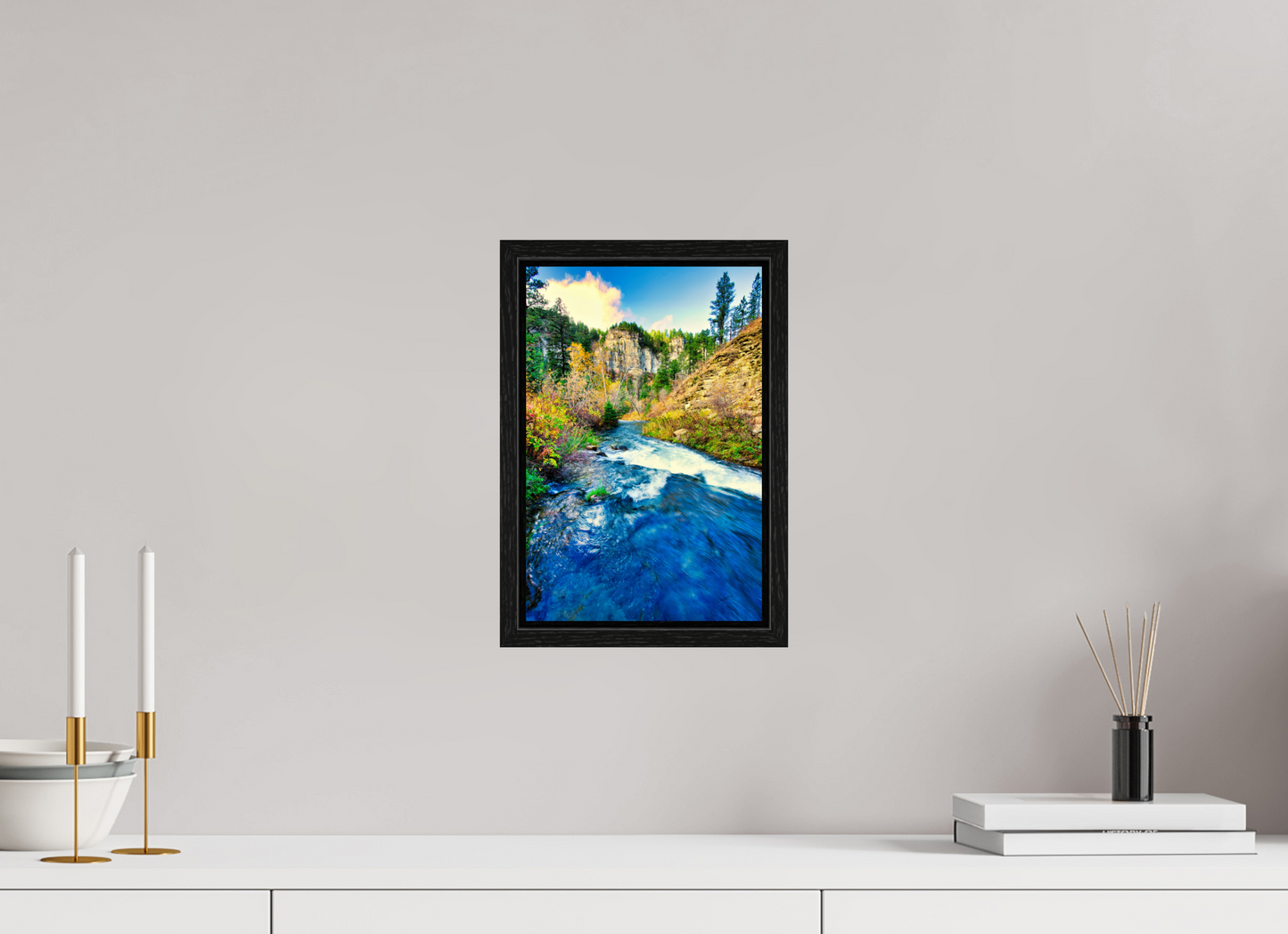 8 x 12″, Floater Frame Spearfish Canyon Stream