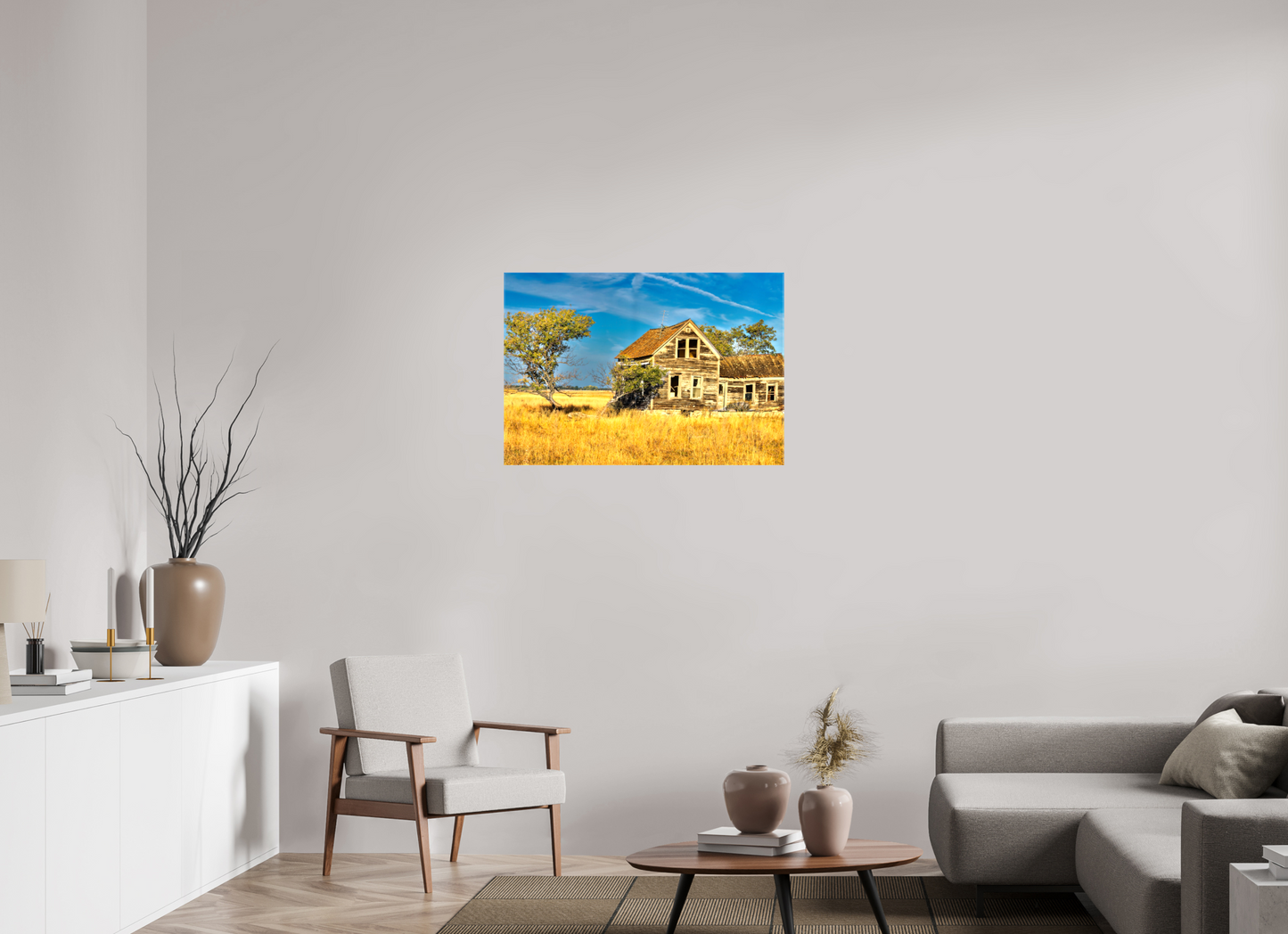 35.1 x 24″, Stretched Canvas Lone Tree