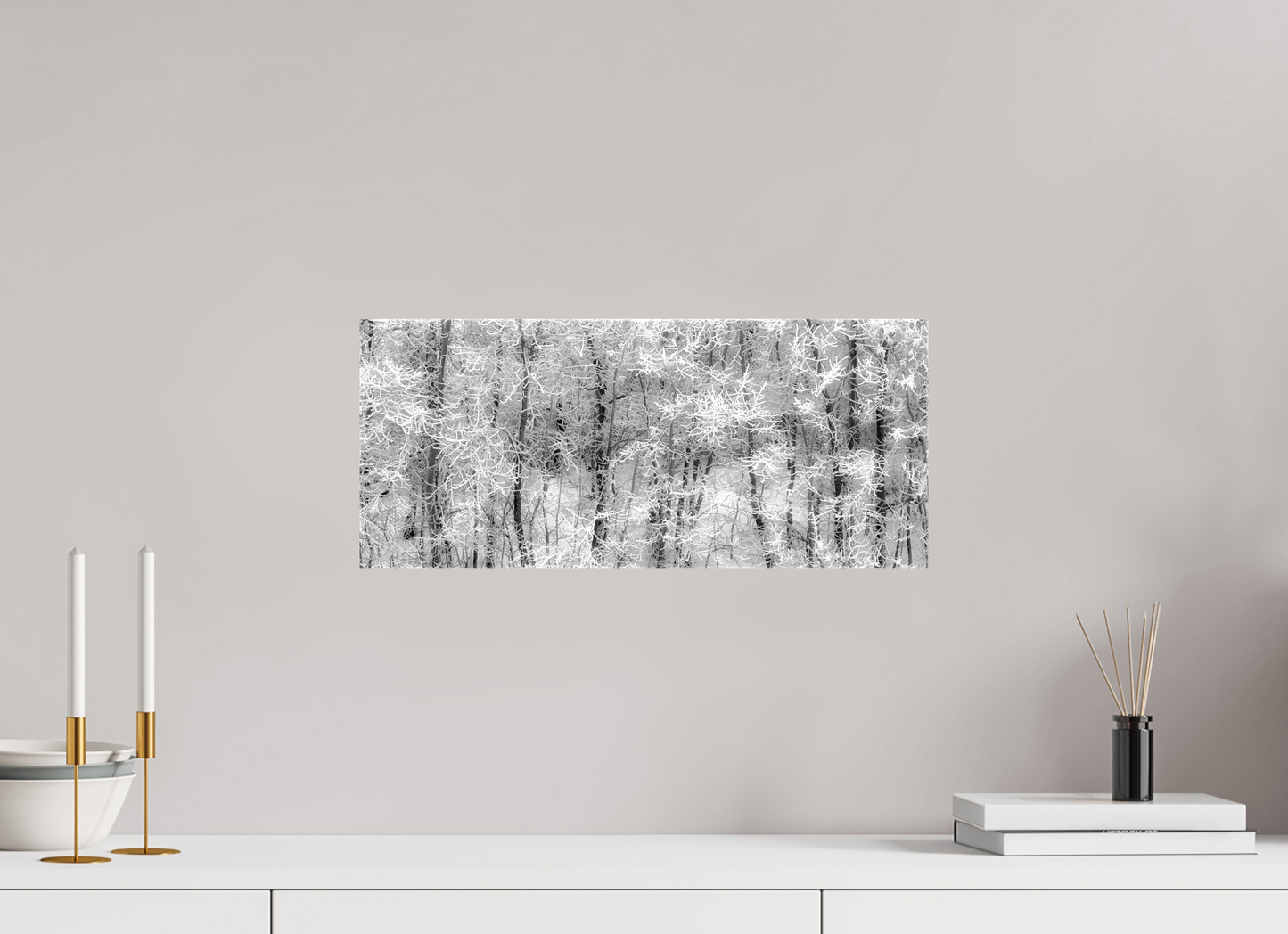 18.7 x 8″, Stretched Canvas Shades of Winter