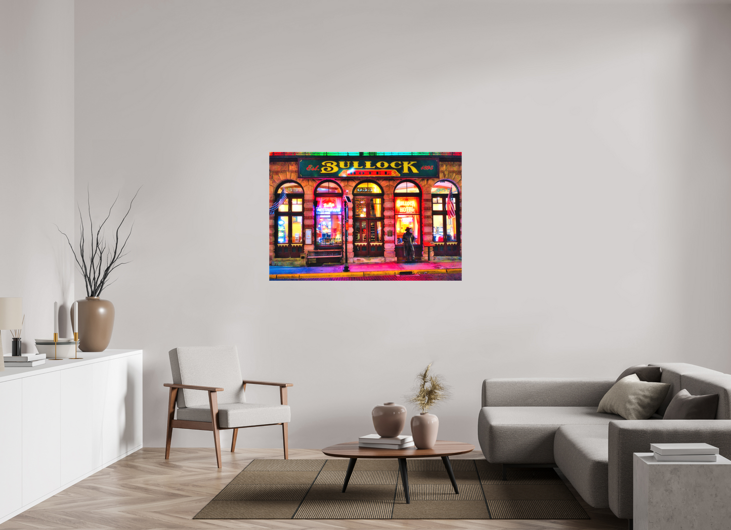 54 x 36″, Fine Textile Canvas Deadwood at Night 1