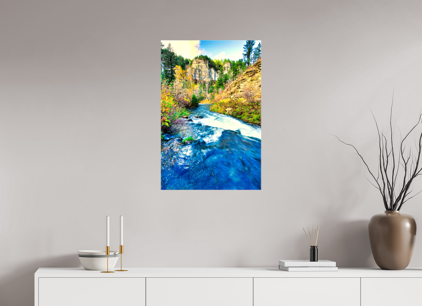 20 x 30″, Stretched Canvas Spearfish Canyon Stream