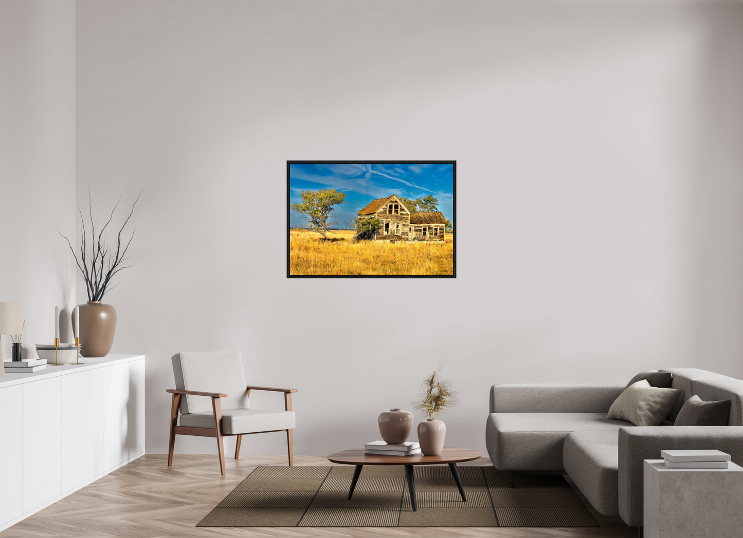 45.3 x 31″, Floater Frame Lone Tree