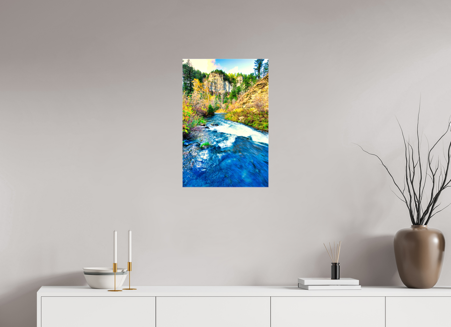 16 x 24″, Stretched Canvas Spearfish Canyon Stream