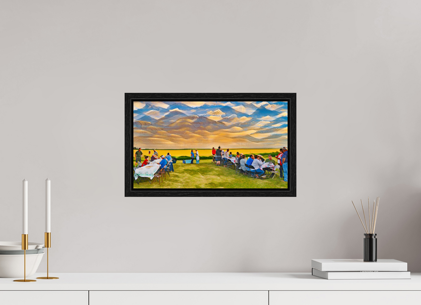 16 x 9″, Floater Frame Family Reunion