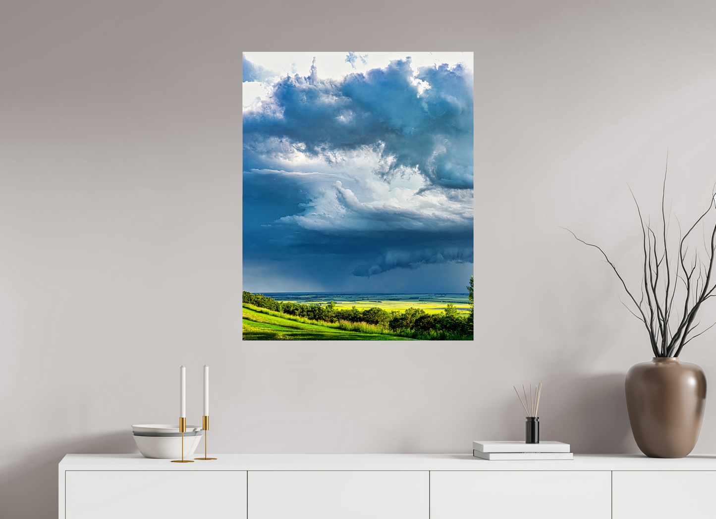 28 x 35″, Metal Prints Prairie Rains