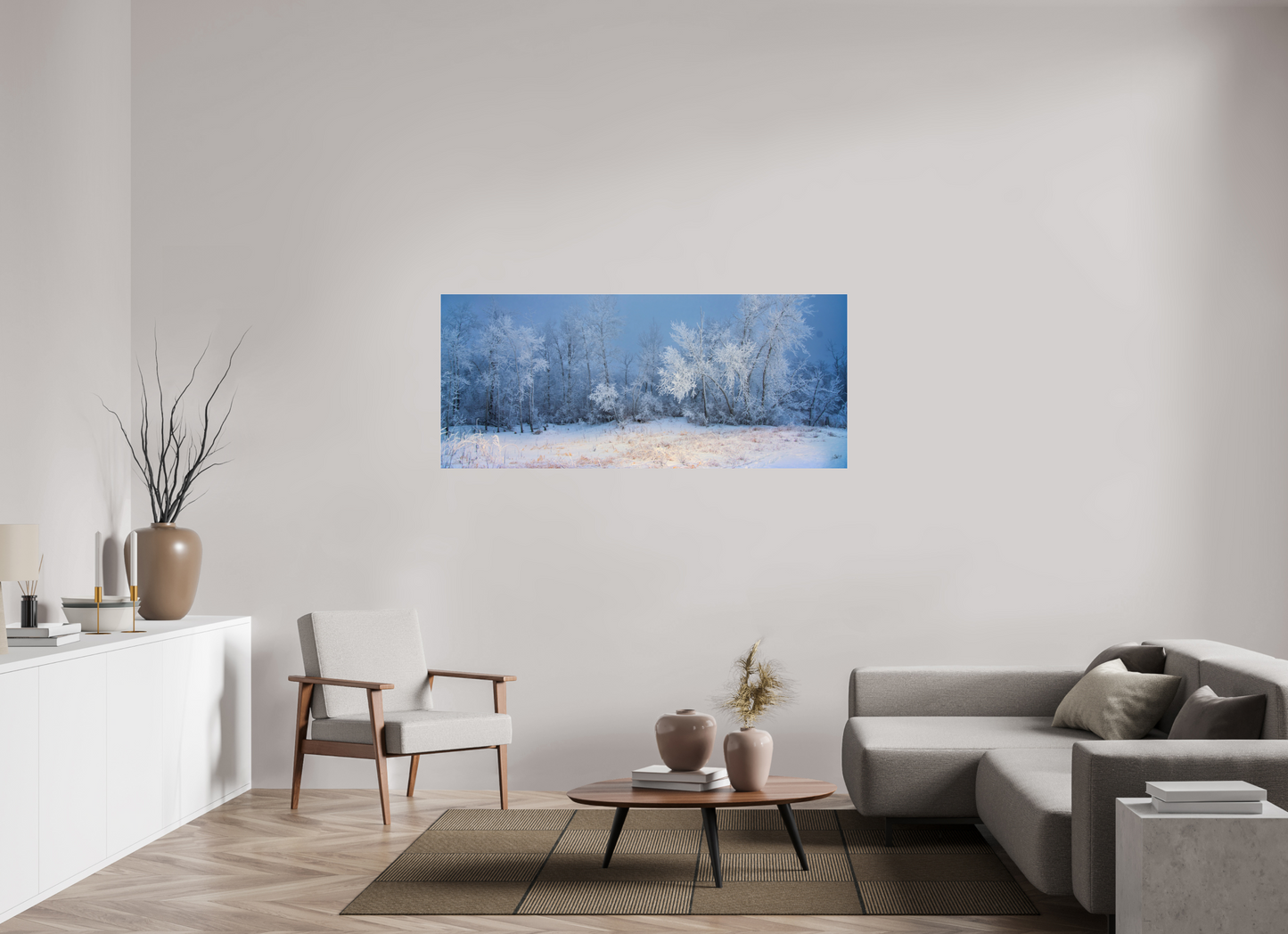 65.3 x 28″, Photo Print Under Acrylic Glass Frost of Winter - Metal Acrylic Glass