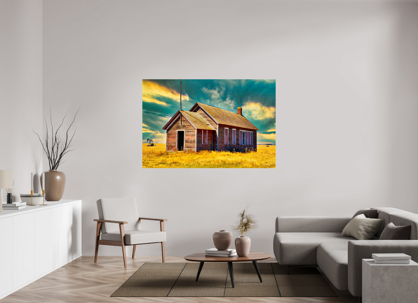 66 x 44″, Photo Print Under Acrylic Glass Little Red School House Metal Acrylic Glass