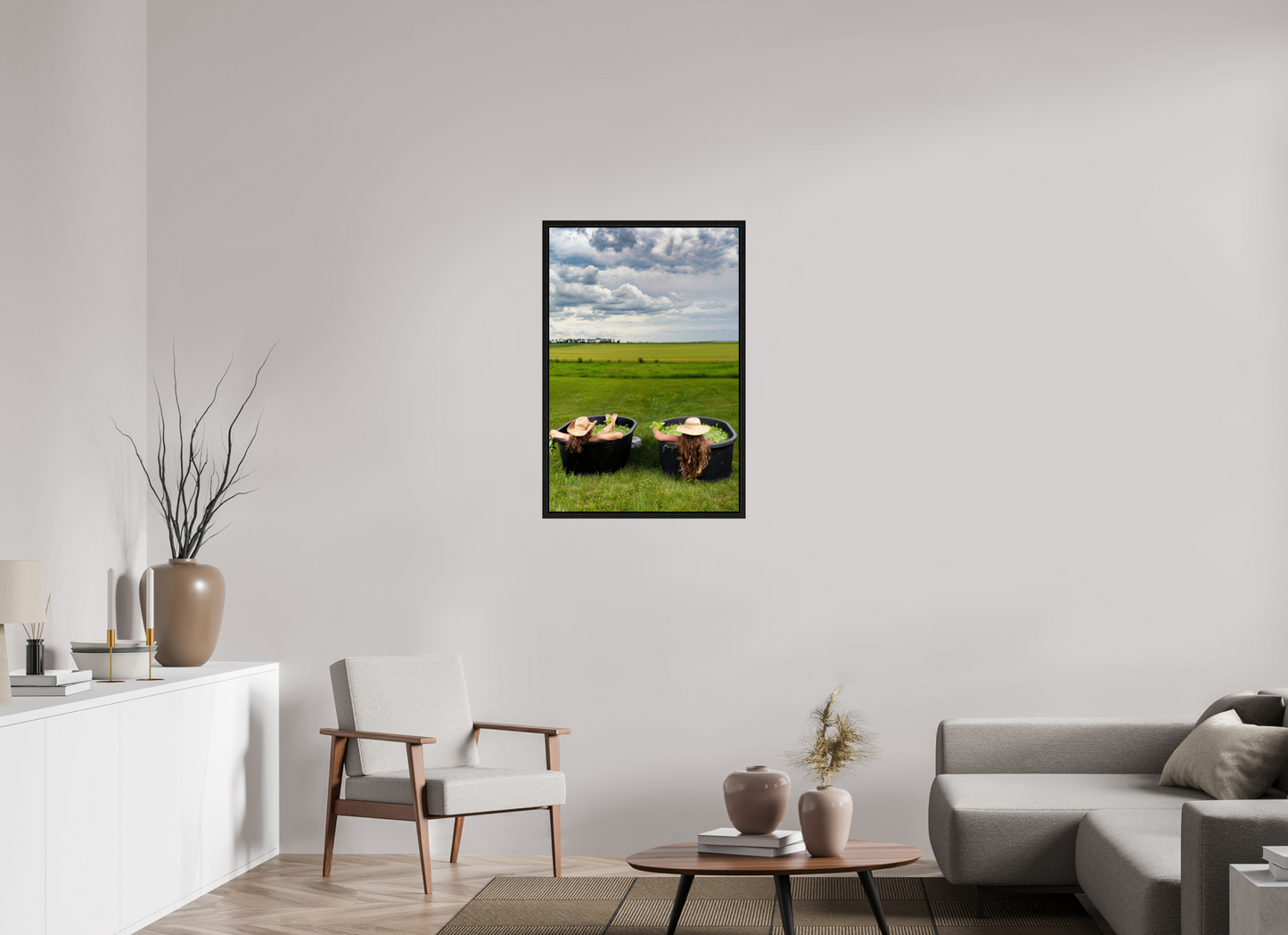 24 x 36″, Floater Frame Basil Bath